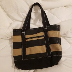 Lands End Zipper Top Boat Tote